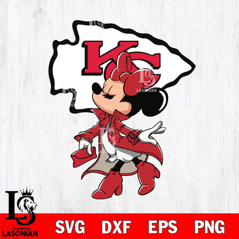 Kansas City Chiefs Glamorous Minnie Svg Eps Dxf Png File, Digital Download, Instant Download