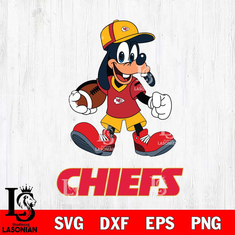 Kansas City Chiefs Goofy Football Player SVG DXF EPS PNG FILE,NFL Cricut ,Football Digital Download,Instant Download, Silhouette