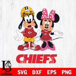 Kansas City Chiefs Goofy and Minnie mouse Football SVG DXF EPS PNG FILE,NFL Cricut ,Football Digital Download,Instant Download, Silhouette