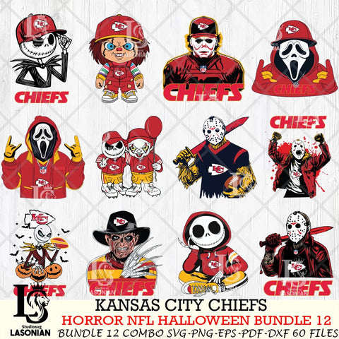 Kansas City Chiefs Halloween Bundle 12 SVG Svg Eps Dxf Png File, Bundle NFL svg, Digital Download, Instant Download