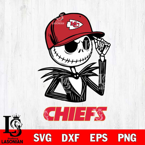 Kansas City Chiefs Jack Skellington 3 Halloween Svg Eps Dxf Png File, Digital Download, Instant Download