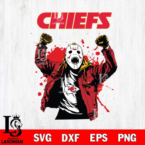 Kansas City Chiefs Jason Voorhees Horror Halloween 3 Svg Eps Dxf Png File, Digital Download, Instant Download