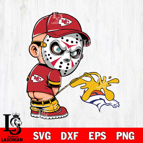 Kansas City Chiefs Jason Voorhees Piss On Denver Broncos Svg Eps Dxf Png File, Digital Download, Instant Download
