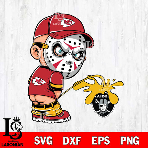 Kansas City Chiefs Jason Voorhees Piss On Las Vegas Raiders Svg Eps Dxf Png File, Digital Download, Instant Download