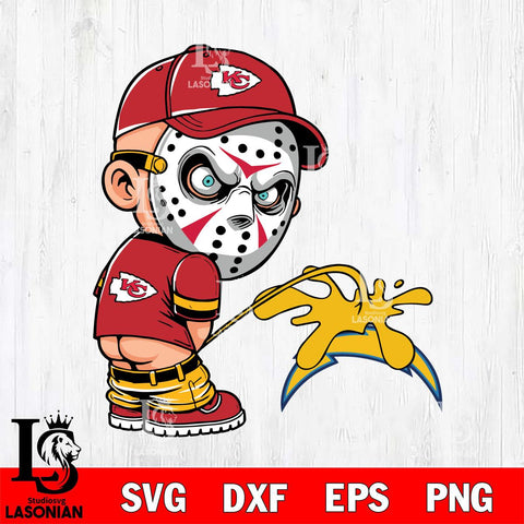 Kansas City Chiefs Jason Voorhees Piss On Los Angeles Chargers Svg Eps Dxf Png File, Digital Download, Instant Download
