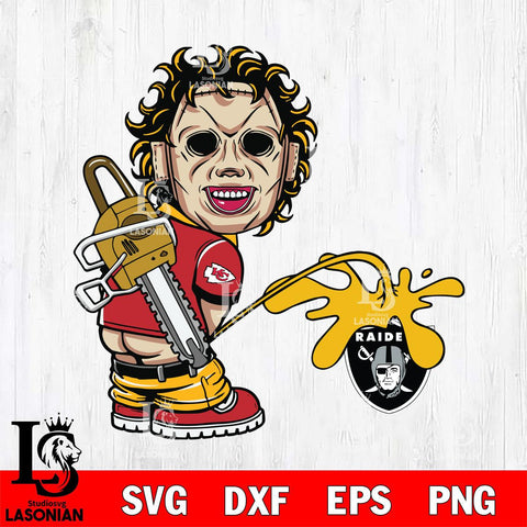 Kansas City Chiefs Leatherface Piss On Las Vegas Raiders Svg Eps Dxf Png File, Digital Download, Instant Download