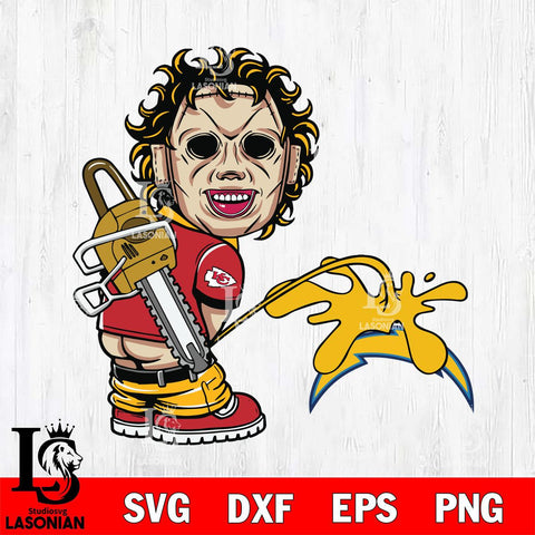 Kansas City Chiefs Leatherface Piss On Los Angeles Chargers Svg Eps Dxf Png File, Digital Download, Instant Download