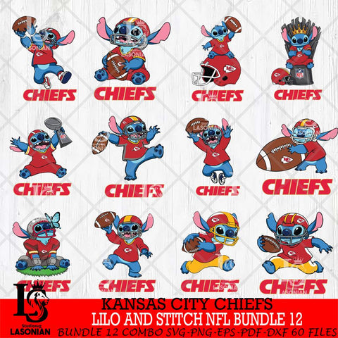 Kansas City Chiefs Lilo and stitch Sport NFL Bundle 12 SVG DXF EPS PNG FILE,Bundle Stitch File Cut,NFL Digital Download,Instant Download, Silhouette