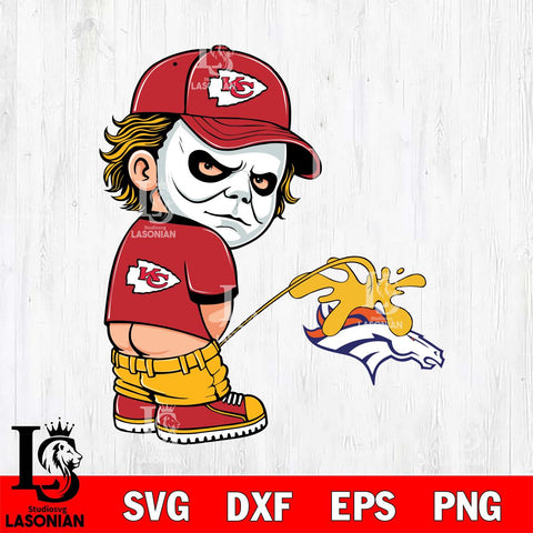 Kansas City Chiefs Michael Myers Piss On Denver Broncos Svg Eps Dxf Png File, Digital Download, Instant Download