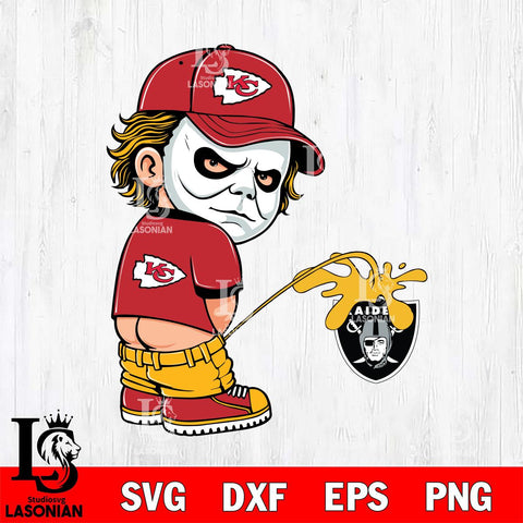 Kansas City Chiefs Michael Myers Piss On Las Vegas Raiders Svg Eps Dxf Png File, Digital Download, Instant Download