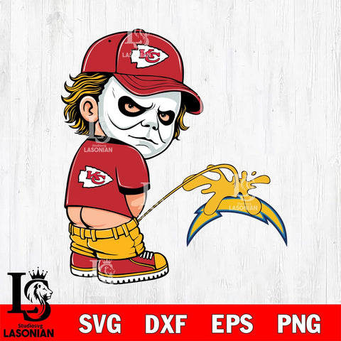 Kansas City Chiefs Michael Myers Piss On Los Angeles Chargers Svg Eps Dxf Png File, Digital Download, Instant Download