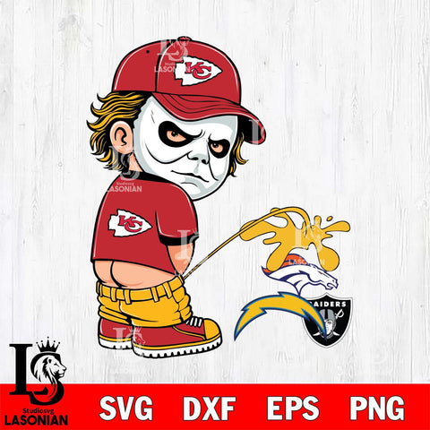 Kansas City Chiefs Michael Myers Piss On Raiders, Broncos, Chargers Svg Eps Dxf Png File, Digital Download, Instant Download