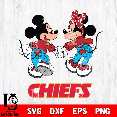 Kansas City Chiefs Mickey Minnie Valentine Rugby Svg Eps Dxf Png File, Digital Download ,Instant Download, Cricut File
