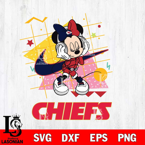 Kansas City Chiefs Minnie Mouse Dancing SVG DXF EPS PNG FILE, Disney Father day File Cut,Digital Download,Instant Download,Disney Svg Files