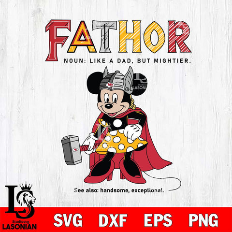 Kansas City Chiefs Minnie Mouse Fathor Sport Svg Eps Dxf Png File, NFL File Cut,Digital Download,Instant Download,Disney Svg Files