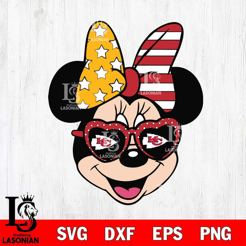 Kansas City Chiefs Minnie Mouse Love Svg Eps Dxf Png File, Digital Download, Instant Download