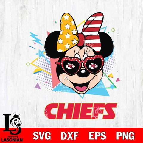 Kansas City Chiefs Minnie Mouse Love Sport SVG DXF EPS PNG FILE, Disney Father day File Cut,Digital Download,Instant Download,Disney Svg Files