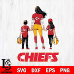 Kansas City Chiefs Mother and son Rugby SVG DXF EPS PNG FILE,NFL SVG, Father day Digital Download,Instant Download, Silhouette