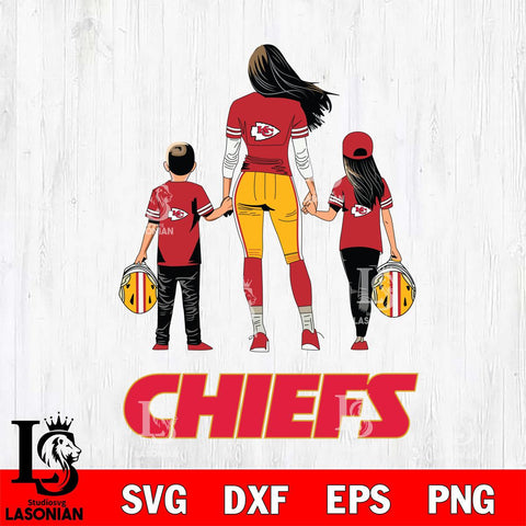 Kansas City Chiefs Mother and son Rugby SVG DXF EPS PNG FILE,NFL SVG, Father day Digital Download,Instant Download, Silhouette