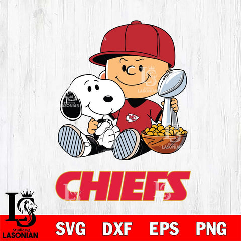 Kansas City Chiefs Peanuts Snoopy Champion football SVG DXF EPS PNG FILE,Snoopy File Cut, Nfl Digital Download,Instant Download, Silhouette