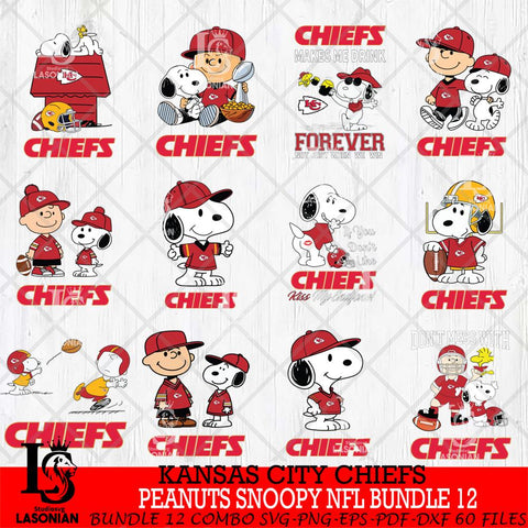 Kansas City Chiefs Peanuts Snoopy Player NFL Bundle 12 SVG DXF EPS PNG FILE,Snoopy File Cut, bundle nfl Digital Download,Instant Download, Silhouette