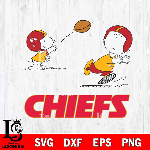 Kansas City Chiefs Peanuts play football SVG DXF EPS PNG FILE,Snoopy File Cut, Nfl Digital Download,Instant Download, Silhouette