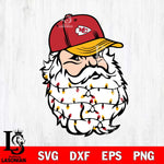 Kansas City Chiefs Santa Claus Face Svg Eps Dxf Png File,NFL Svg Files,Digital Download,Sublimation,Instant Download