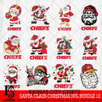 Kansas City Chiefs Satan Claus Christmas NFL Bundle 12 Svg Eps Dxf Png File,NFL Svg Files,Digital Download,Sublimation,Instant Download