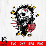 Kansas City Chiefs Savage Skull SVG