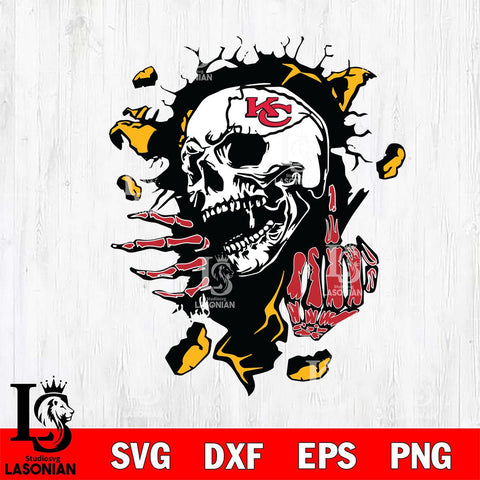 Kansas City Chiefs Savage Skull SVG
