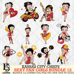 Kansas City Chiefs Sexy Fan Girls Bundle 12 Svg Eps Dxf Png File, Digital Download, Instant Download