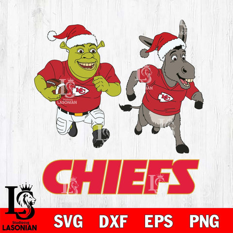 Kansas City Chiefs Shrek and Donkey Football Cricut,Christmas SVG DXF EPS PNG FILE, Digital Download,Instant Download, Silhouette