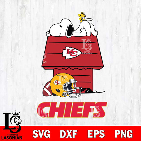 Kansas City Chiefs Snoopy Chill Football SVG DXF EPS PNG FILE,Snoopy File Cut, Nfl Digital Download,Instant Download, Silhouette