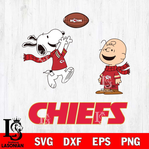 Kansas City Chiefs Snoopy & Charlie Brown Football Cricut,Christmas SVG DXF EPS PNG FILE, Digital Download,Instant Download, Silhouette
