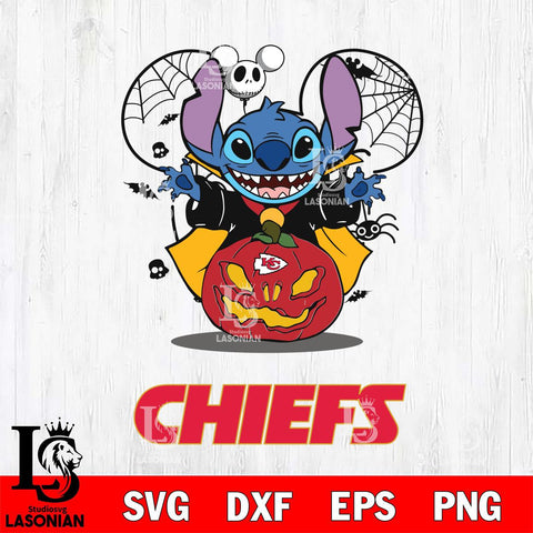 Kansas City Chiefs Stitch Horror Halloween Svg Eps Dxf Png File, Digital Download, Instant Download