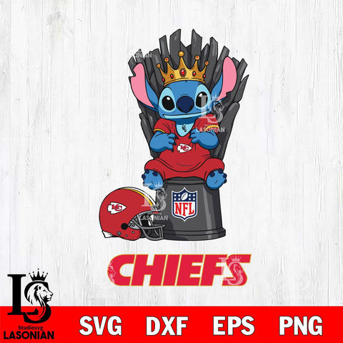 Kansas City Chiefs Stitch King Football SVG DXF EPS PNG FILE, Stitch File Cut,NFL Digital Download,Instant Download, Silhouette