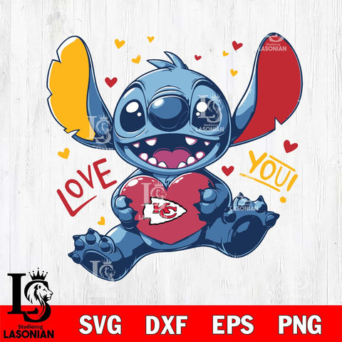Kansas City Chiefs Stitch Love Svg Eps Dxf Png File, Digital Download, Instant Download