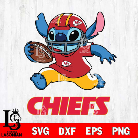 Kansas City Chiefs Stitch Run Football SVG DXF EPS PNG FILE, Stitch File Cut,NFL Digital Download,Instant Download, Silhouette