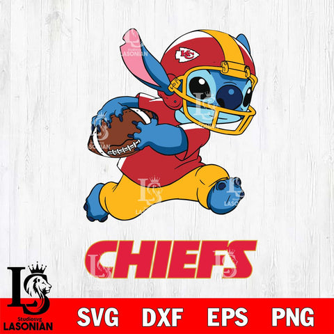 Kansas City Chiefs Stitch Run Rugby Ball SVG DXF EPS PNG FILE, Stitch File Cut,NFL Digital Download,Instant Download, Silhouette