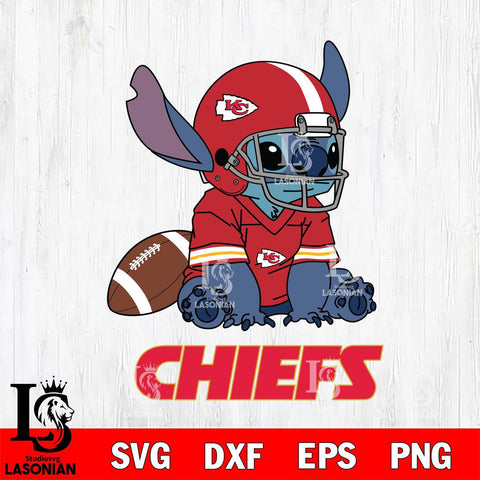 Kansas City Chiefs Stitch with a football SVG DXF EPS PNG FILE, NFL File Cut, Digital Download,Instant Download, Silhouette, Cricut