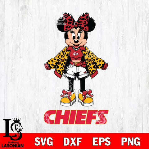 Kansas City Chiefs Style Minnie Disney Svg Eps Dxf Png File, Digital Download, Instant Download