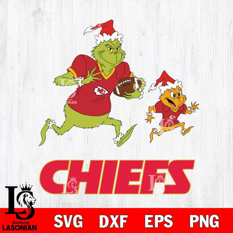 Kansas City Chiefs The Grinch & Max Football Cricut,Christmas SVG DXF EPS PNG FILE, Digital Download,Instant Download, Silhouette