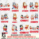Kansas City Chiefs  Bluey Dance NFL Bundle 12 SVG Eps Dxf Png File, Digital Download, Instant Download