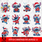 Kansas City Chiefs  Stitch Christmas NFL Bundle 12 Svg Eps Dxf Png File, Digital Download, Instant Download