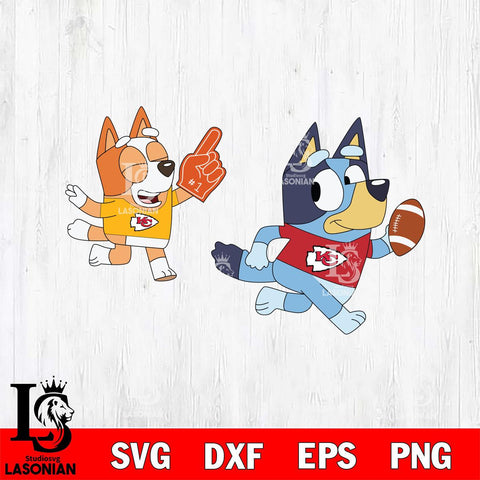Kansas City Chiefs bluey football 2 Svg Eps Dxf Png File, Digital Download, Instant Download