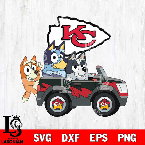 Kansas City Chiefs bluey friends car Svg Eps Dxf Png File, Digital Download, Instant Download
