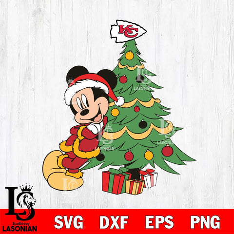Kansas City Chiefs mickey christmas 12 Svg Eps Dxf Png File, Digital Download, Instant Download