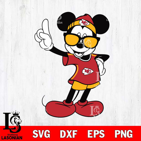 Kansas City Chiefs mickey christmas 5 Svg Eps Dxf Png File, Digital Download, Instant Download