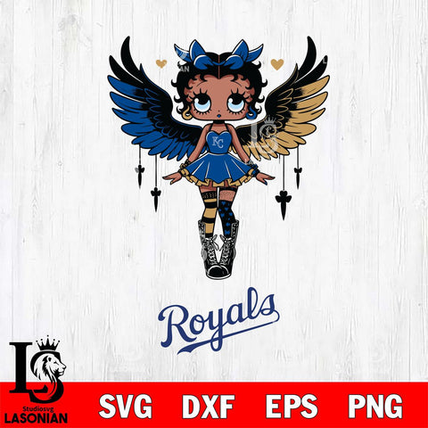Kansas City Royals Anglel Black Fan Girl Betty Boop