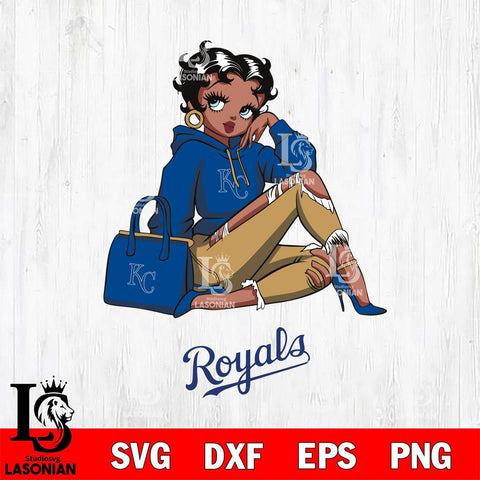 Kansas City Royals Awesome Black Fan Girl Betty Boop